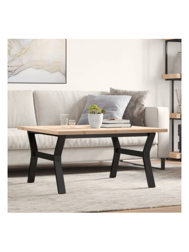 Sonata H Кафе маса Y-образна рамка 90x90x45,5 см бор масив и чугун