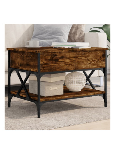 Sonata H Кафе маса, опушен дъб, 70x50x50 см, инженерно дърво и метал