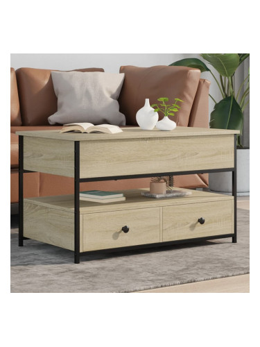 Sonata H Кафе маса, сонома дъб, 85x50x50 см, инженерно дърво и метал