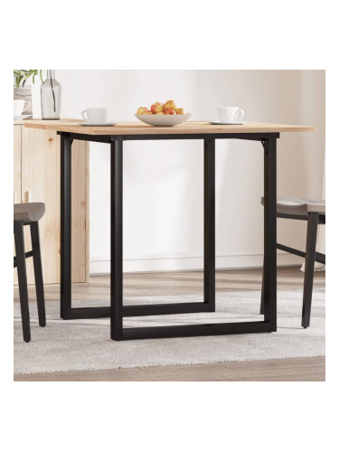 Sonata H Трапезна маса О-образна рамка 80x80x75 см бор масив и чугун