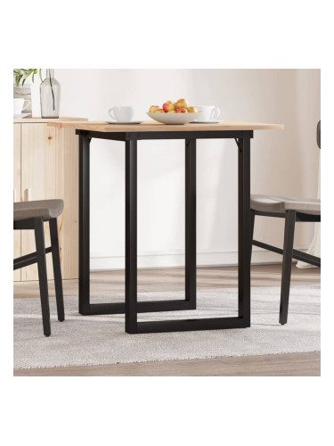 Sonata H Трапезна маса О-образна рамка 70x70x75 см бор масив и чугун