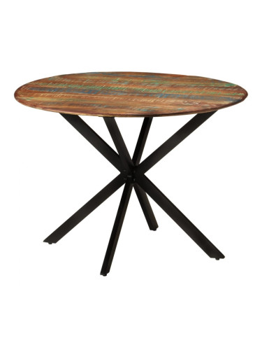 Sonata H Трапезна маса, Ø110x78 cм, регенерирано дърво масив и стомана