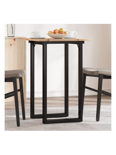 Sonata H Трапезна маса О-образна рамка 50x50x75 см бор масив и чугун