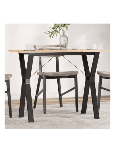 Sonata H Трапезна маса Y-образна рамка 100x50x75 см бор масив и чугун