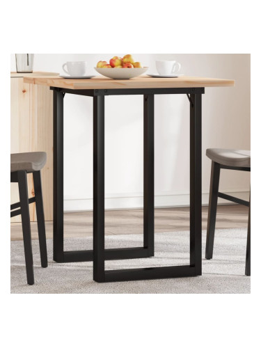 Sonata H Трапезна маса О-образна рамка 70x70x75,5 см бор масив и чугун