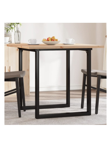 Sonata H Трапезна маса О-образна рамка 90x90x75,5 см бор масив и чугун