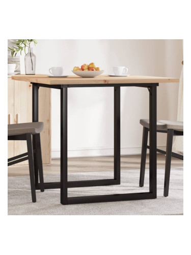 Sonata H Трапезна маса О-образна рамка 80x80x75,5 см бор масив и чугун