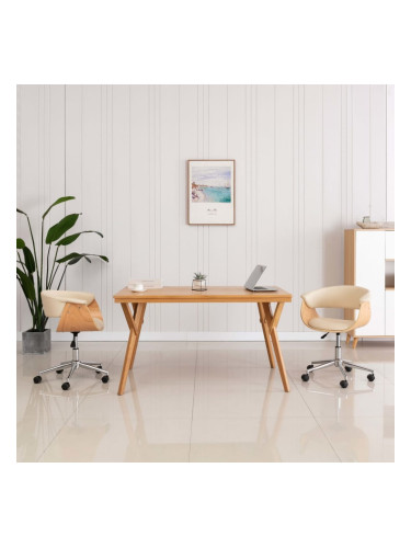 Sonata H Въртящи се трапезни столове, 2 бр, кремави, изкуствена кожа