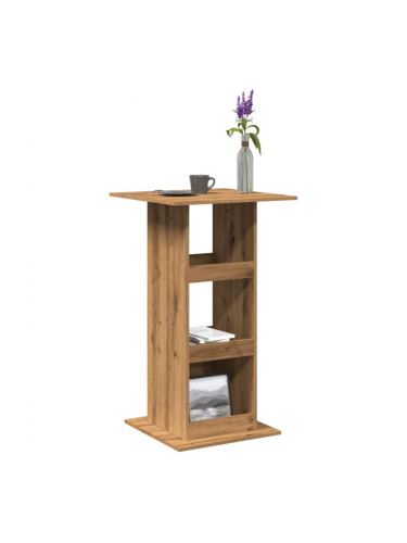 Sonata H Бар маса с рафт, дъб артизан, 60x60x102 см, инженерно дърво