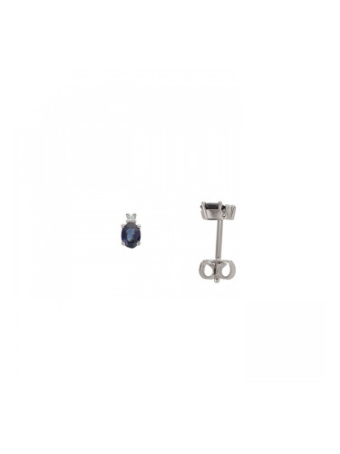 Обеци от бяло злато с диаманти и сапфири Burkhardt and Bischoff 345133WGSAP