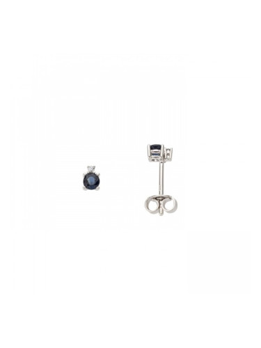 Обеци от бяло злато с диаманти и сапфири Burkhardt and Bischoff 345188 WG