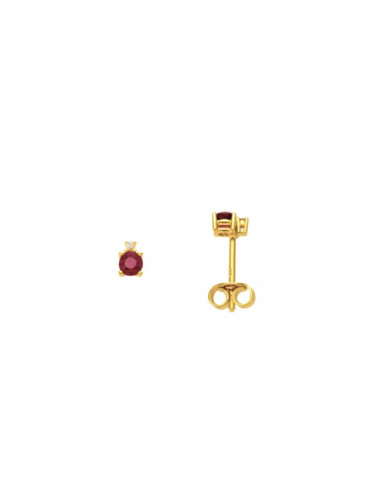 Златни обеци с рубини и диаманти Burkhardt and Bischoff 345188 GG