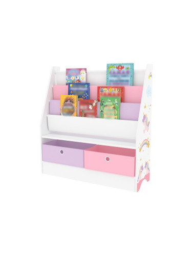 Детска етажерка Neda мотив еднорог бяло/лилаво/розово []
