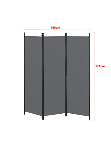 Разделител Huesca 3 части 150x171 см тъмно сив