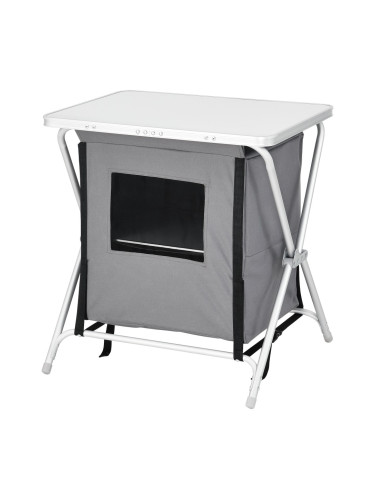 Къмпинг шкаф Tullinge с плот 60x45x64 см тъмно сив