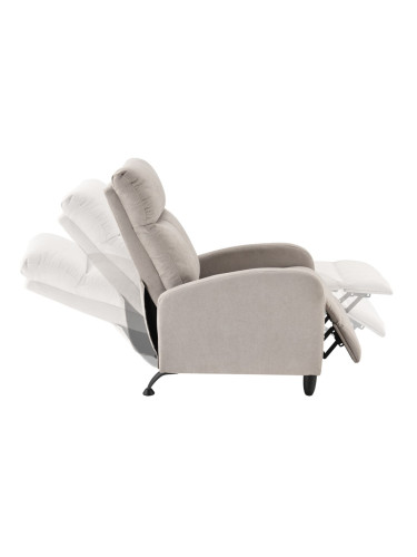 Тапицирано кресло Bregenz 102x60x92 см с регулируема облегалка от кафяв текстил