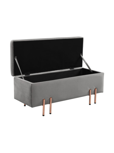 Кадифена ракла Dals 100x40x42 см сива []