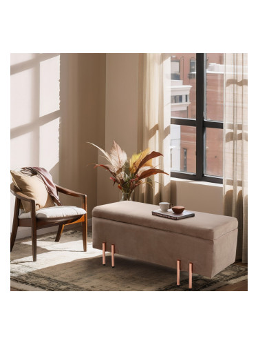 Кадифена ракла Dals 100x40x42 см кафява []