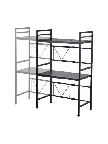 Sorsele регулируем кухненски рафт 79x40-63x32 см черен []