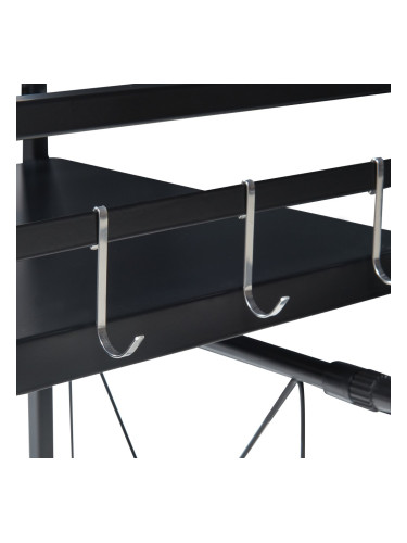 Sorsele регулируем кухненски рафт 48x40-63x32 см черен []