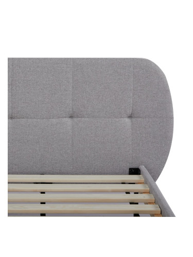 Тапицирано легло Porvoo текстил 90x200 см сиво []