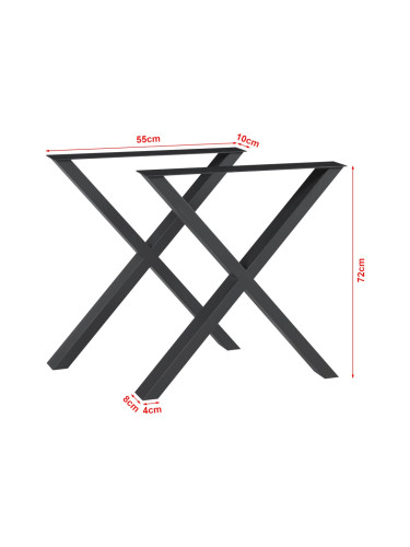 Комплект рамки за маса от 2 бр. Maribo 72x55см черни []