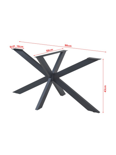 Рамка за маса Oberau стомана 98x58x43cm []