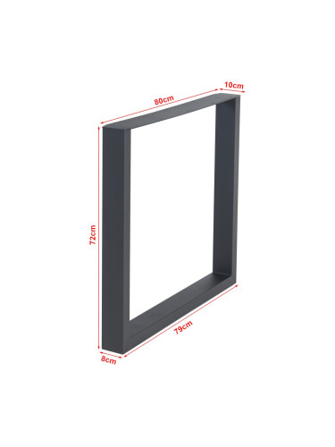 Комплект рамки за маса от 2 стоманени Makers 72x80 см черни []