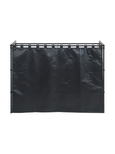 Поставка за обувки Sel с комплект завеси от 2 черни []