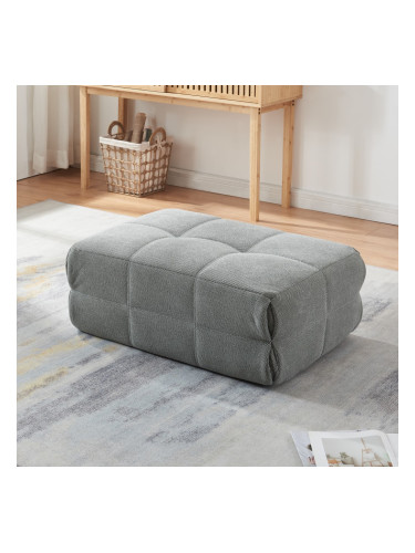 Табуретка за крака Koskyvn 35x80x55 см текстилно сиво []