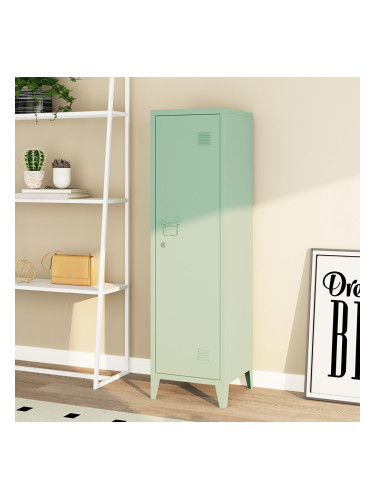 Единично шкафче Kurikka 137x38x38 см пастелно зелено []