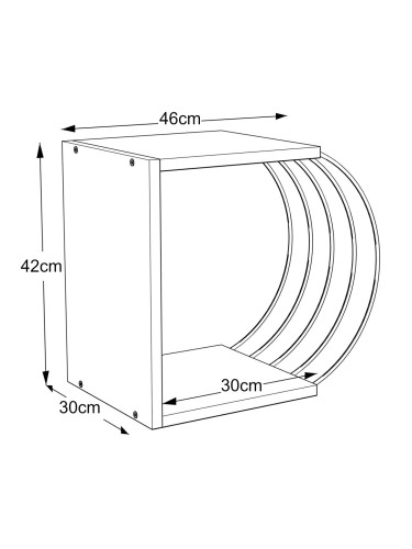 Помощна маса Vefsn 46x30x42см орех / хром []