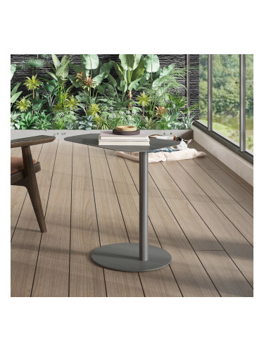 Помощна маса Nastätten 50x50x38 см сива, мат []