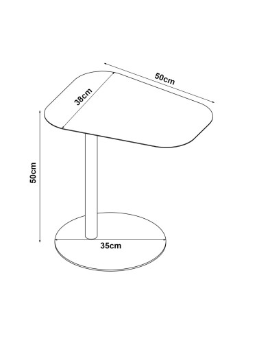 Помощна маса Nastätten 50x50x38 см черна, мат []