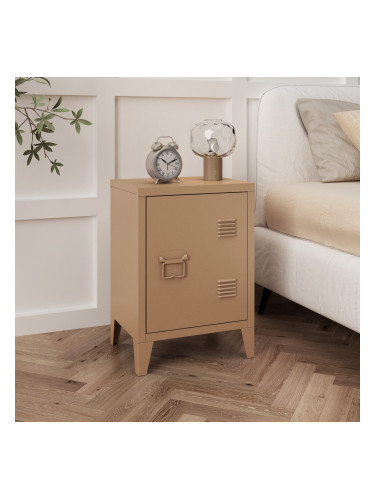 Нощно шкафче Inari дръжка за врата лява стоманена светлокафява []