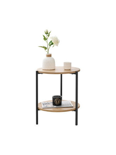 Помощна масичка Kuopio 50xØ40cm черен/изглед дърво []