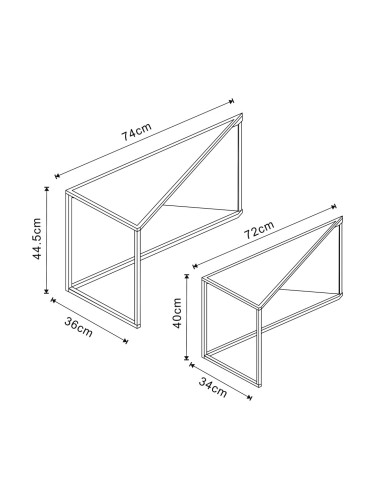 Комплект маса за гнездене Kungsör от 2 метални черни []