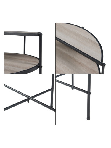 Странична масичка Fyresdal черен/дъб []