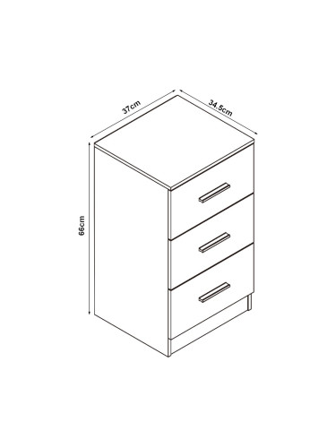 Нощни шкафчета Aurdal от 2 бр., 66x37x34,5 см, черни, гланц []
