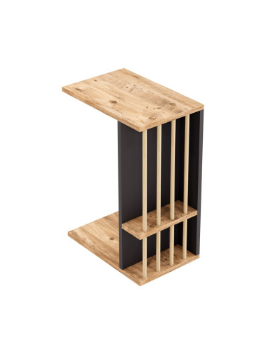 Помощна маса Siikainen 65x44x29 cm вид дърво/черно []