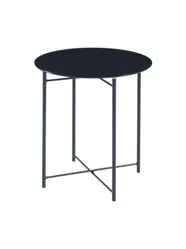 Помощна маса Ödeshög със стъклен плот 45xØ42см черен []