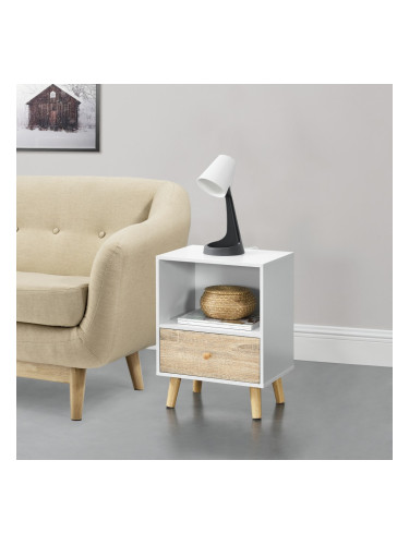 Комплект помощна маса Sundsvall от 2 бели/дъб []