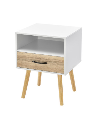 Комплект помощна масичка Gävle от 2 бели/дъб []