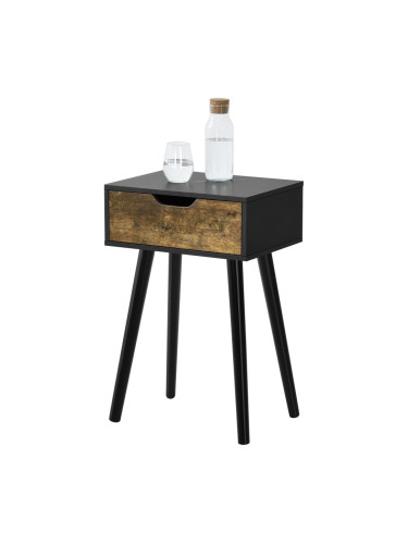 Комплект помощни маси Östersund от 2 бр., черно/тъмно дърво []