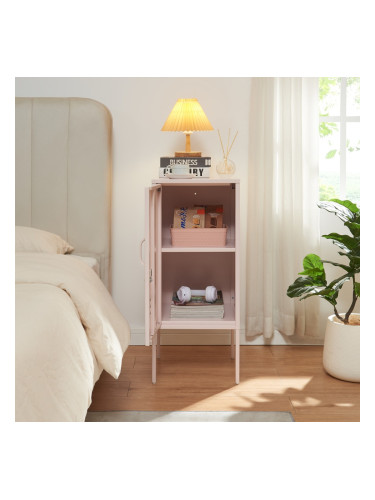Нощно шкафче Hausjärvi 82x35x35 см стомана розово []