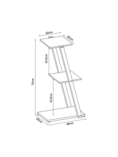 Стоящ рафт роллаг 72х40х25см от черен метал []