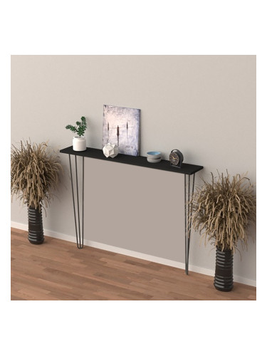 Конзолна маса Kokemäki 80x18x82 см черна []