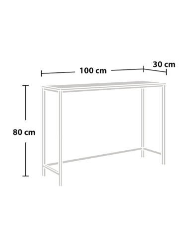 Конзолна маса Kronoby 80 x 100 x 30 см черен/изглед дърво []