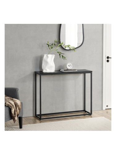 Конзолна маса Kittilä 80x100x30cm черно/мраморна визия []