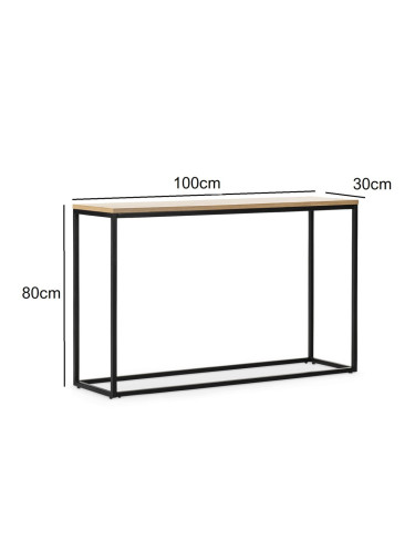 Конзолна маса Kittilä 80x100x30cm черен/изглед дъб []